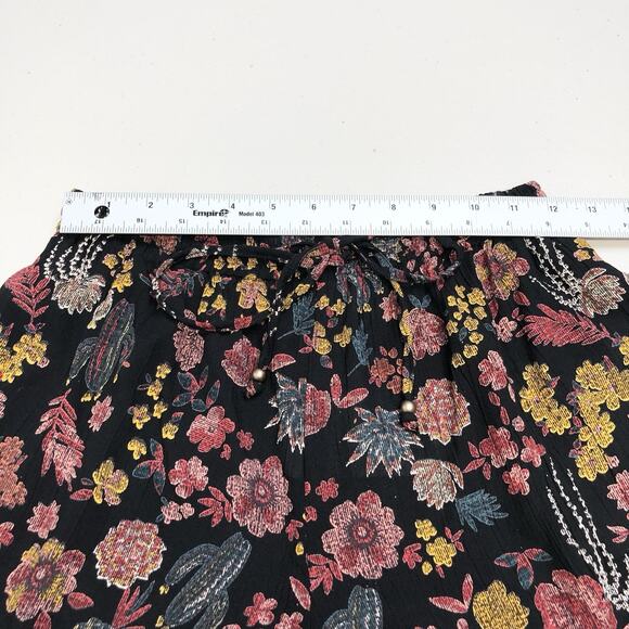 Angie Women’s Black Floral Cactus Shorts Pull On Boho Beachy Y2K Size M - Picture 3 of 6